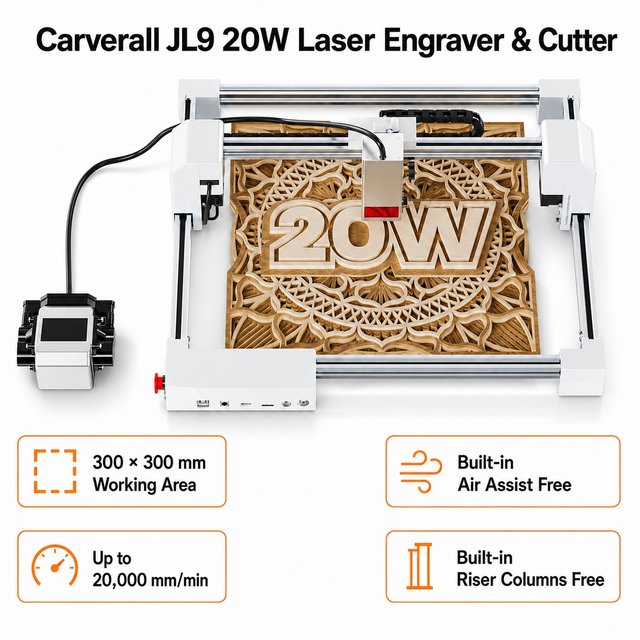 Carverall JL9 20W Gravador e C - Industrial Acrylic Laser Cutter avaliação e preço